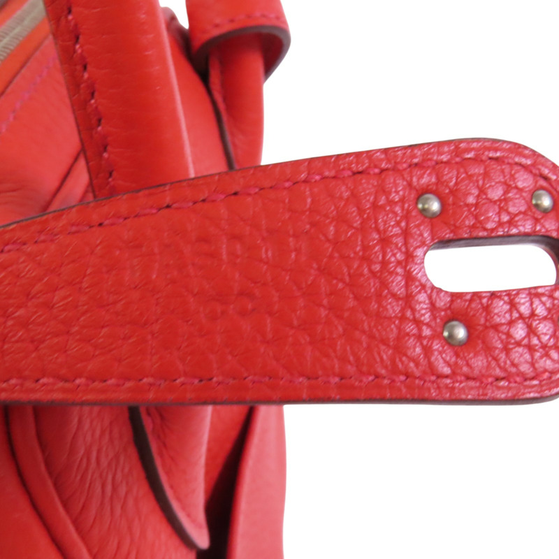 HERMES Clemence皮革Lindy 26銀扣肩背袋-6