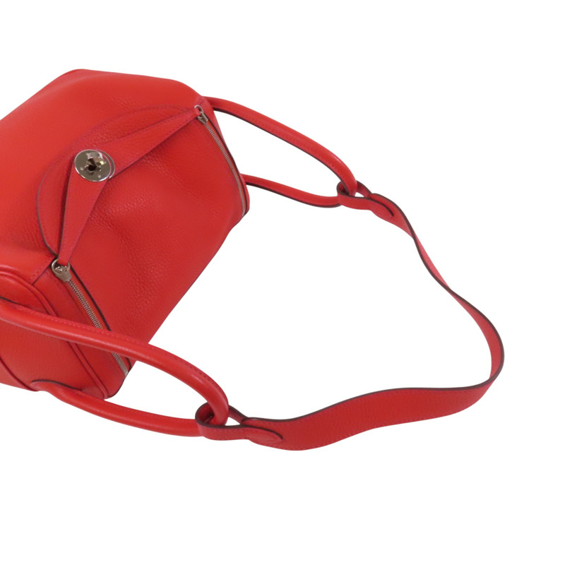 HERMES Clemence皮革Lindy 26銀扣肩背袋-7