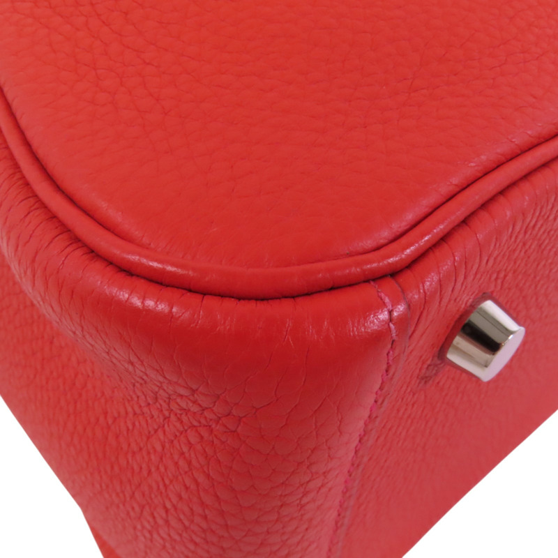 HERMES Clemence皮革Lindy 26銀扣肩背袋-10