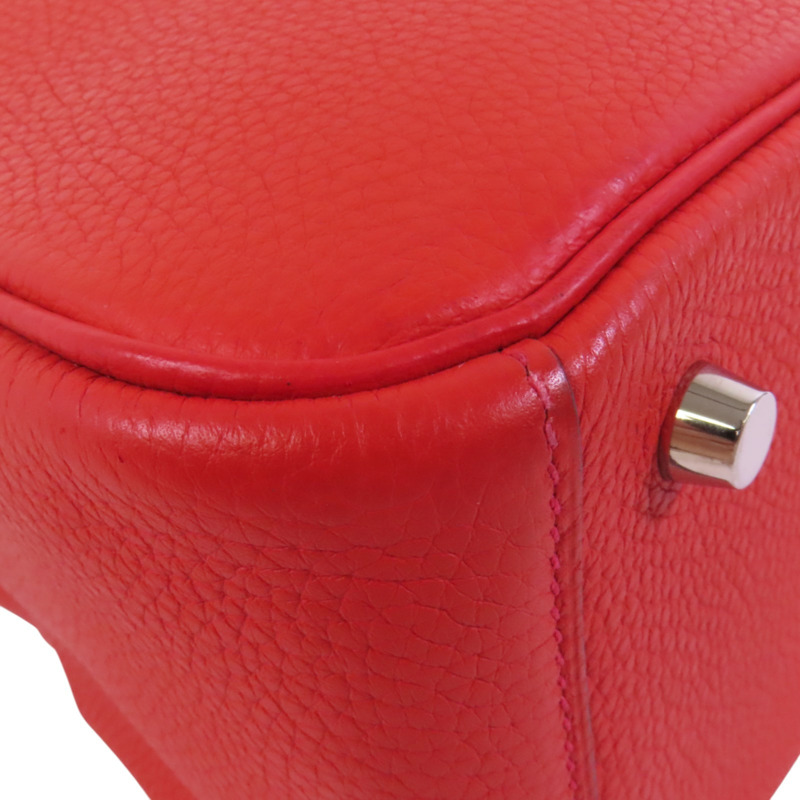 HERMES Clemence皮革Lindy 26銀扣肩背袋-12