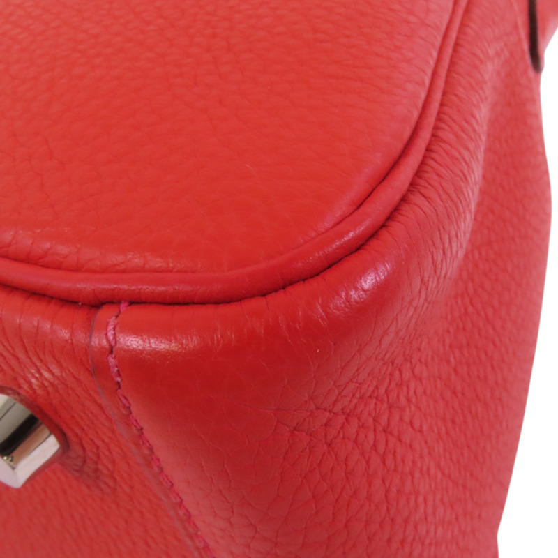 HERMES Clemence皮革Lindy 26銀扣肩背袋-13