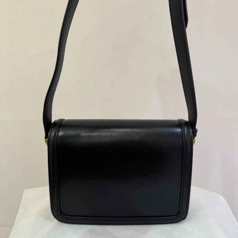 YS黑牛皮金釦Solferino 斜背-1