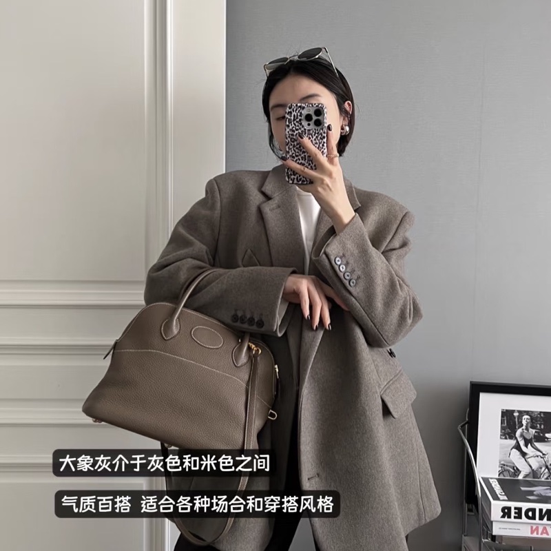 愛馬仕~Hermes Bolide 31大象灰金 D刻TC皮-2