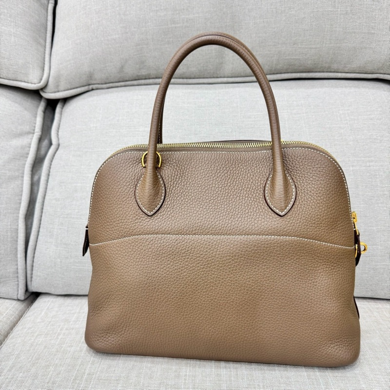 愛馬仕~Hermes Bolide 31大象灰金 D刻TC皮-5