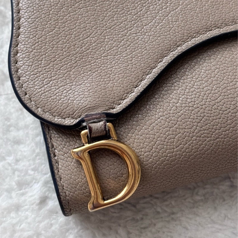 Dior短夾 馬鞍短夾 奶茶色-1