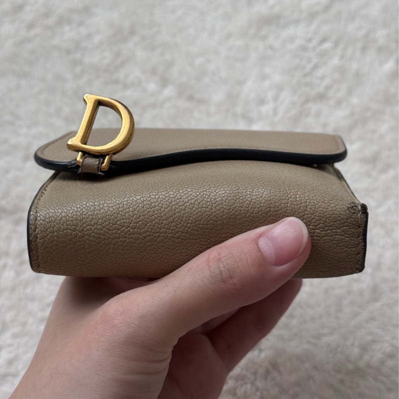 Dior短夾 馬鞍短夾 奶茶色-6