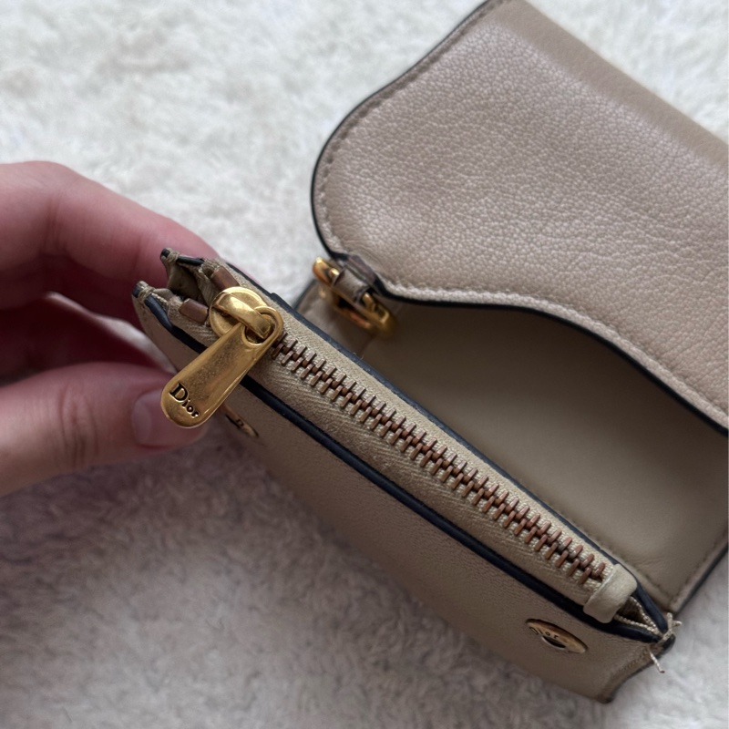 Dior短夾 馬鞍短夾 奶茶色-9