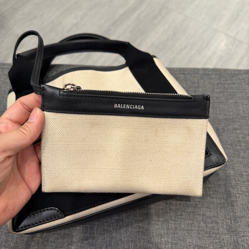 Balenciaga 巴黎世家 Navy Cabas XS 帆布包 托特包 子母包-7