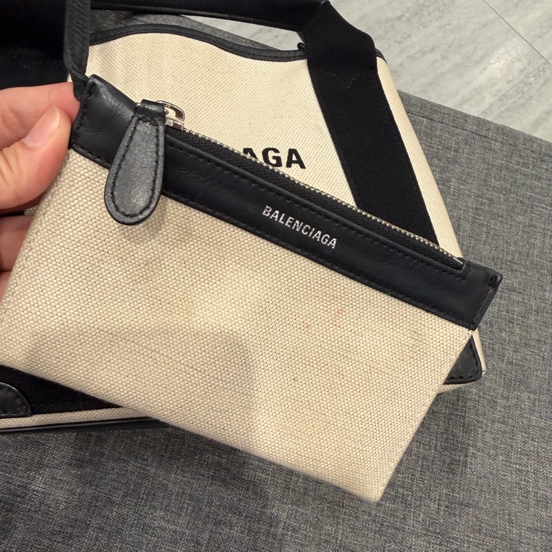 Balenciaga 巴黎世家 Navy Cabas XS 帆布包 托特包 子母包-22