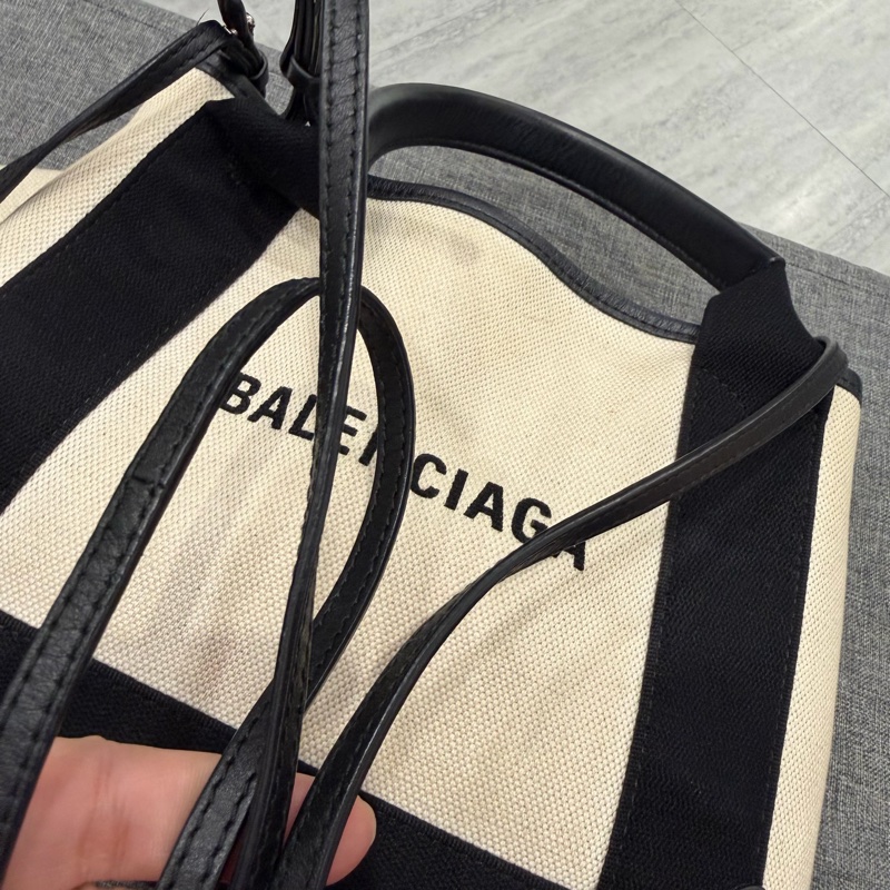 Balenciaga 巴黎世家 Navy Cabas XS 帆布包 托特包 子母包-27