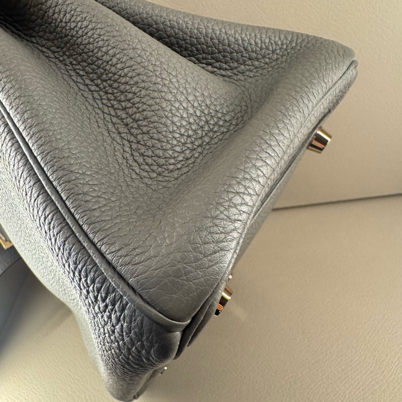 Hermès Birkin 25 Togo皮 Gris Etain 極稀有錫器灰玫瑰金釦 Z刻印 全新旋轉鈕帶膜 無頸紋｜冷白皮友善，上身超顯白｜日本專櫃購入含購證影本-4