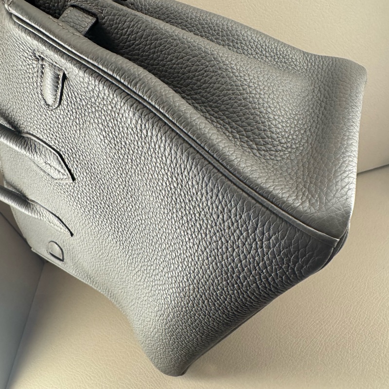 Hermès Birkin 25 Togo皮 Gris Etain 極稀有錫器灰玫瑰金釦 Z刻印 全新旋轉鈕帶膜 無頸紋｜冷白皮友善，上身超顯白｜日本專櫃購入含購證影本-5