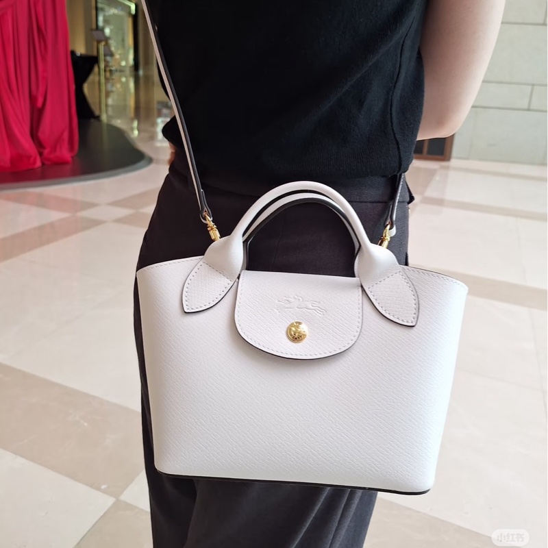莉亞精品♡Longchamp 小托特 白色 近新閒置品-2
