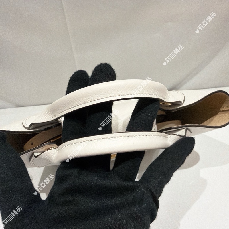 莉亞精品♡Longchamp 小托特 白色 近新閒置品-8