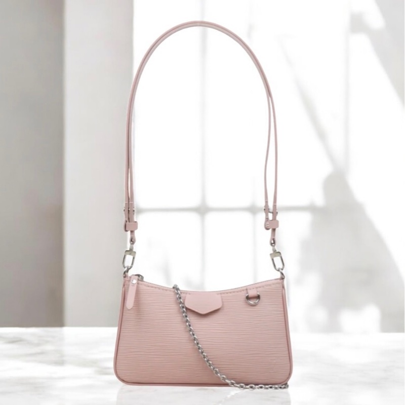 「JL 精品代購」97新 LV 粉色水波紋 麻將肩背包-0