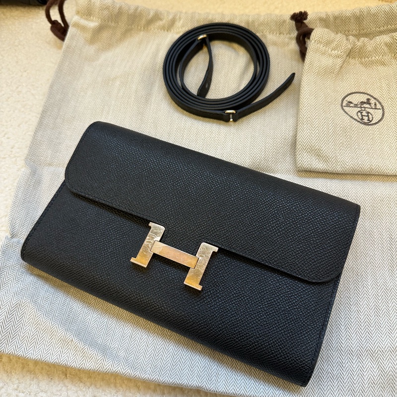 Hermes 愛馬仕 Constance togo 康康 黑金E皮 K刻今年剛買-0