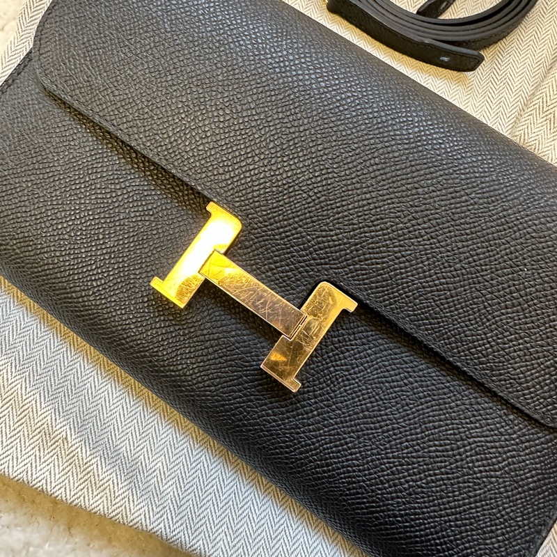 Hermes 愛馬仕 Constance togo 康康 黑金E皮 K刻今年剛買-12