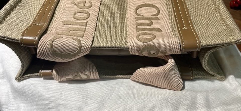 Chloe woody 刺繡款亞麻(粉奶茶色係!)超美 很少背 近全新-6