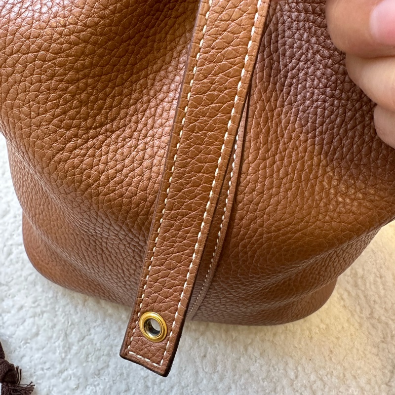 Hermes 愛馬仕菜籃子22金棕 C刻 Togo皮|托特包|中號|包型金剛色菜籃子-3