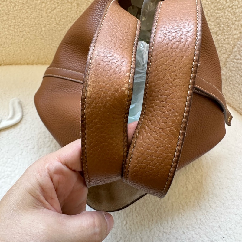 Hermes 愛馬仕菜籃子22金棕 C刻 Togo皮|托特包|中號|包型金剛色菜籃子-22