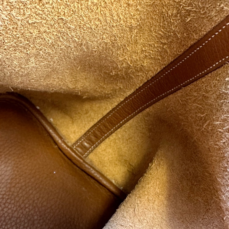 Hermes 愛馬仕菜籃子22金棕 C刻 Togo皮|托特包|中號|包型金剛色菜籃子-26