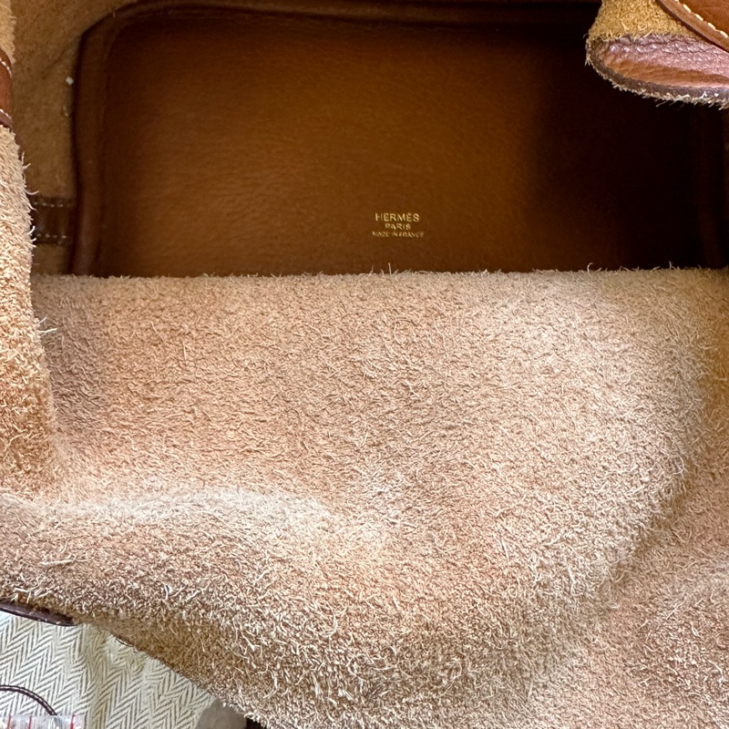 Hermes 愛馬仕菜籃子22金棕 C刻 Togo皮|托特包|中號|包型金剛色菜籃子-27