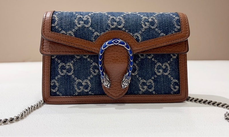 GUCCI 包包Dionysus#GG Supreme帆布酒神單寧mini斜背包#-1