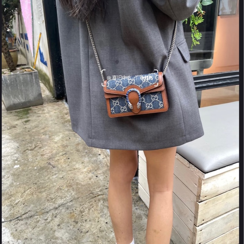 GUCCI 包包Dionysus#GG Supreme帆布酒神單寧mini斜背包#-7