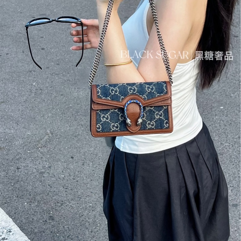 GUCCI 包包Dionysus#GG Supreme帆布酒神單寧mini斜背包#-9
