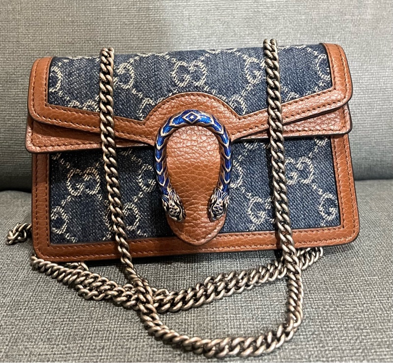 GUCCI 包包Dionysus#GG Supreme帆布酒神單寧mini斜背包#-29