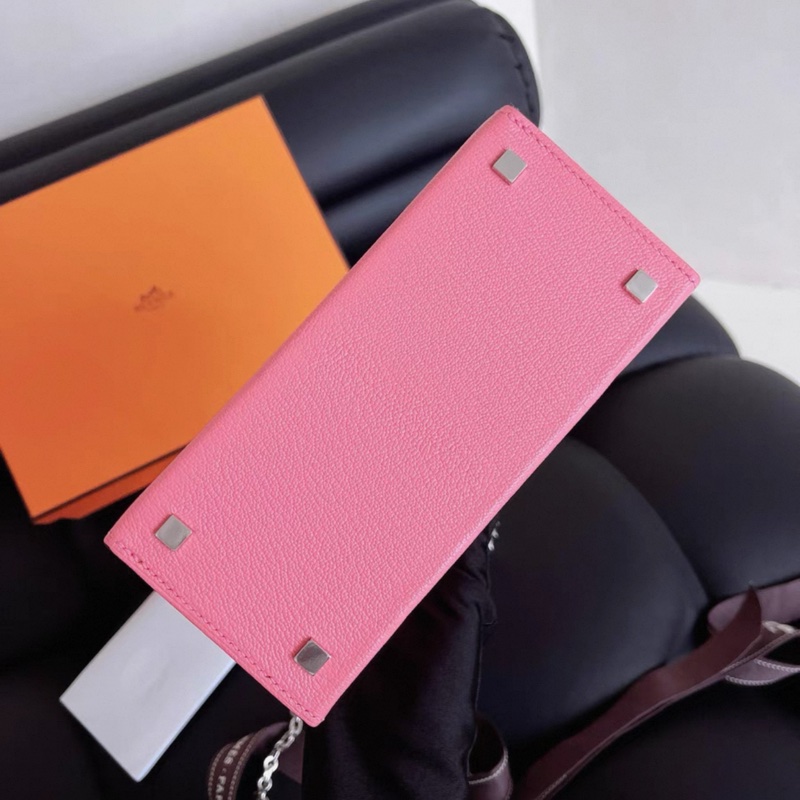 Hermes Cinhetic Bag 秀款盒子包 唇膏粉 銀扣 山羊皮 Y刻-2