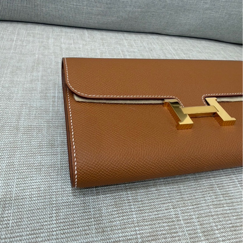 愛馬仕 Hermes 康康 Constance Long To Go WOC 金棕金釦U刻 epsom皮-8