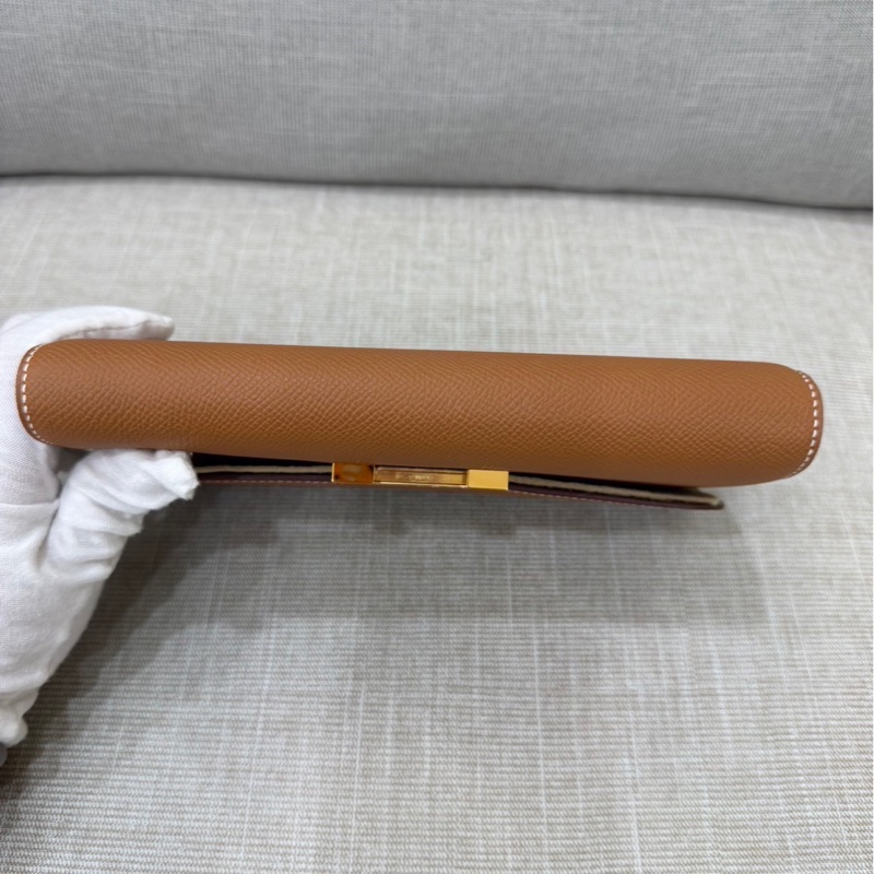 愛馬仕 Hermes 康康 Constance Long To Go WOC 金棕金釦U刻 epsom皮-11