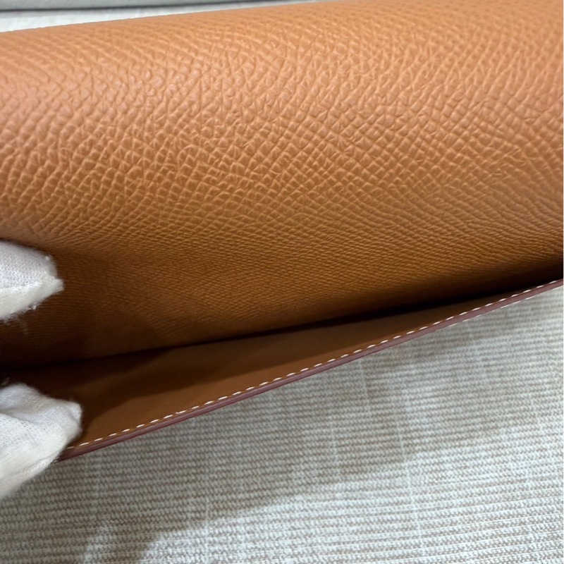 愛馬仕 Hermes 康康 Constance Long To Go WOC 金棕金釦U刻 epsom皮-15
