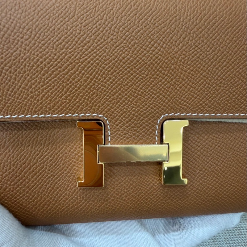 愛馬仕 Hermes 康康 Constance Long To Go WOC 金棕金釦U刻 epsom皮-17