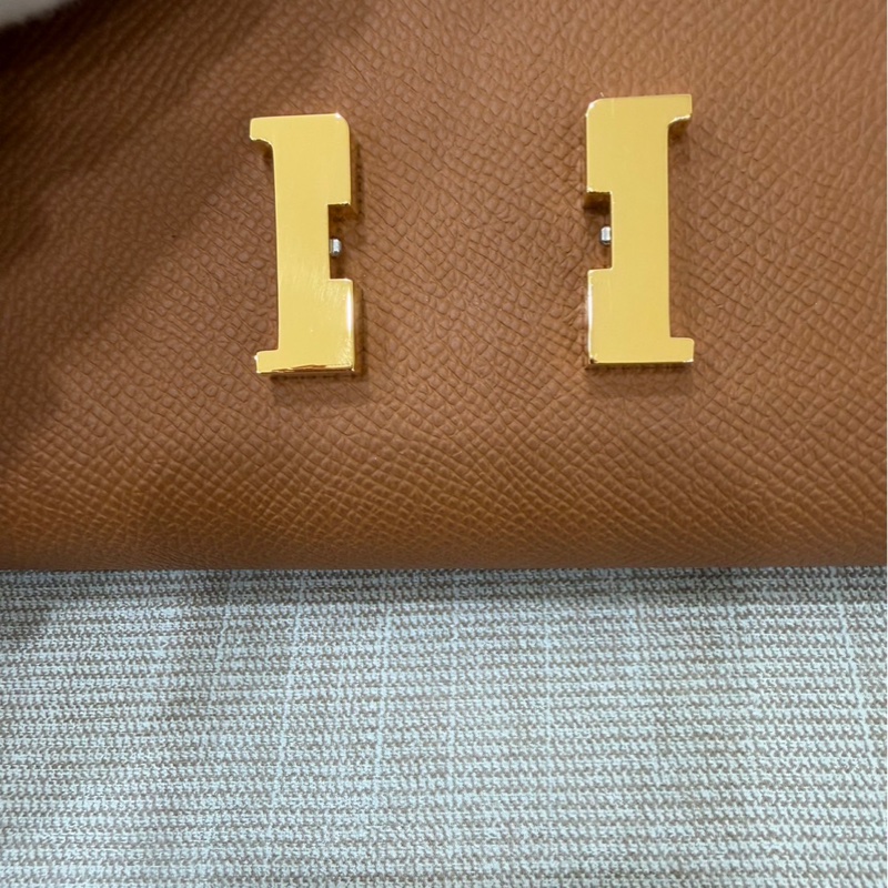 愛馬仕 Hermes 康康 Constance Long To Go WOC 金棕金釦U刻 epsom皮-28