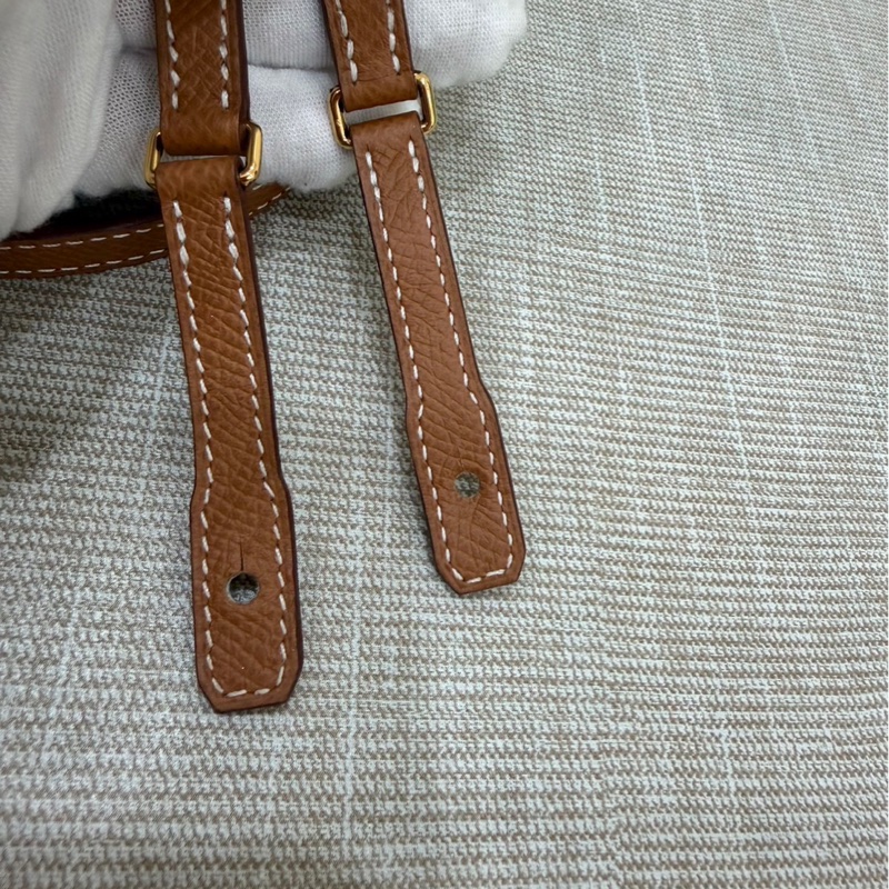 愛馬仕 Hermes 康康 Constance Long To Go WOC 金棕金釦U刻 epsom皮-33