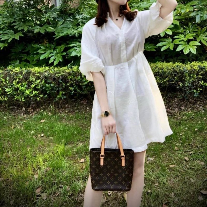 LV Vivian 薇薇安🎀實品拍照 🎀M51172 小號 菜籃子 vintage 手提包 單肩包 ~二手包-12