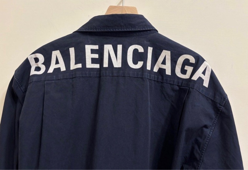 Balenciaga over size 深藍色襯衫-0