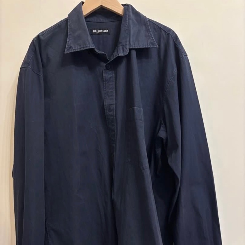 Balenciaga over size 深藍色襯衫-1