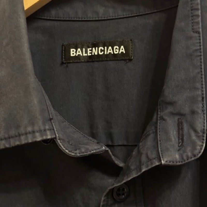 Balenciaga over size 深藍色襯衫-3
