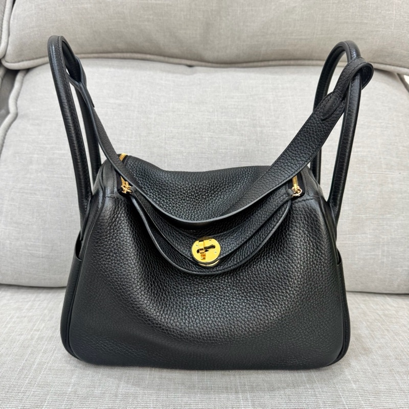 HERMES 愛馬仕Lindy26 黑金 金剛色 D刻-5