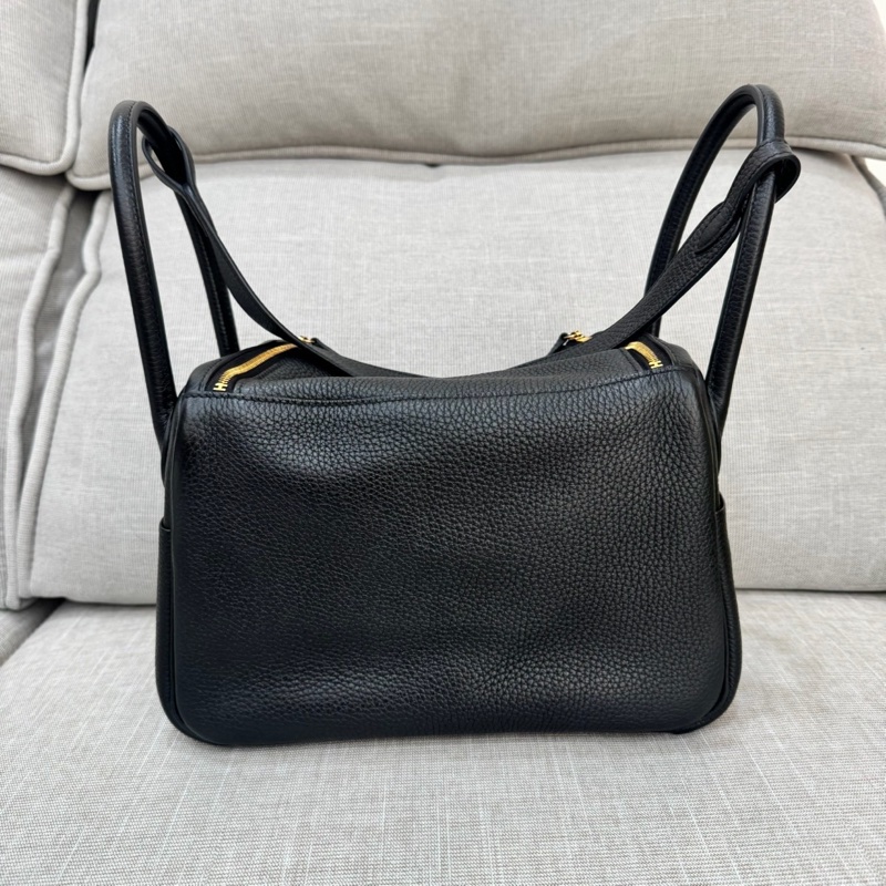 HERMES 愛馬仕Lindy26 黑金 金剛色 D刻-6