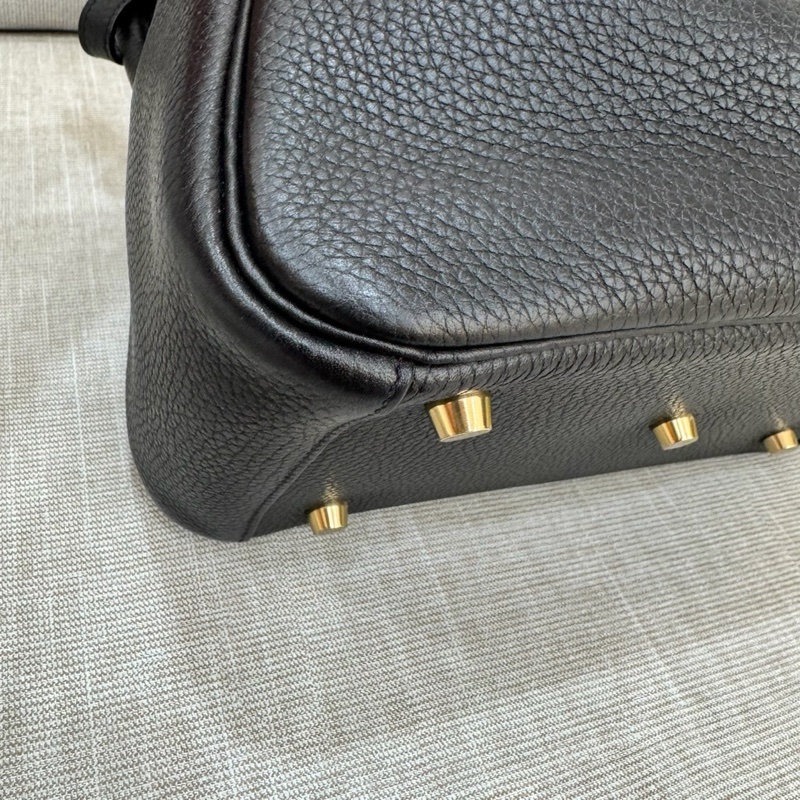 HERMES 愛馬仕Lindy26 黑金 金剛色 D刻-12
