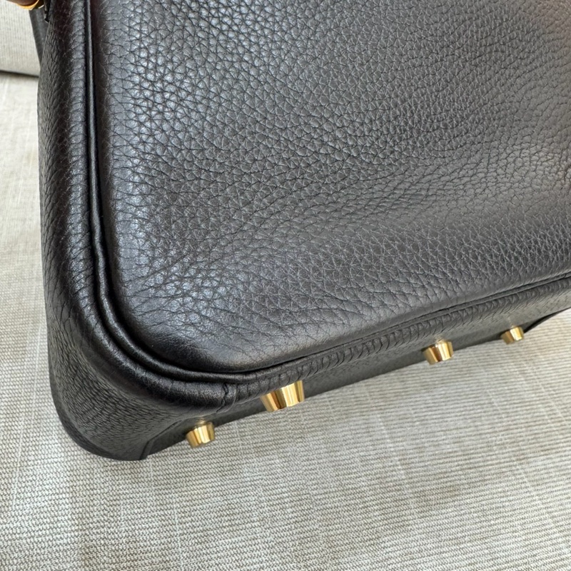 HERMES 愛馬仕Lindy26 黑金 金剛色 D刻-14