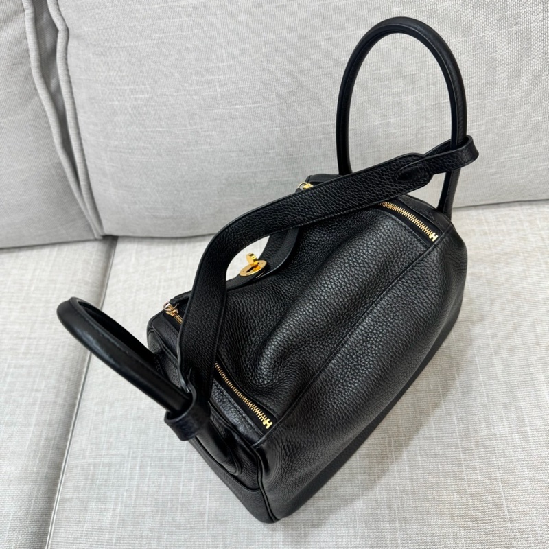 HERMES 愛馬仕Lindy26 黑金 金剛色 D刻-19
