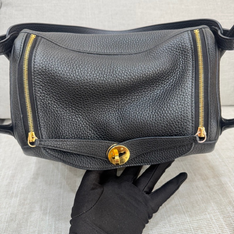 HERMES 愛馬仕Lindy26 黑金 金剛色 D刻-20