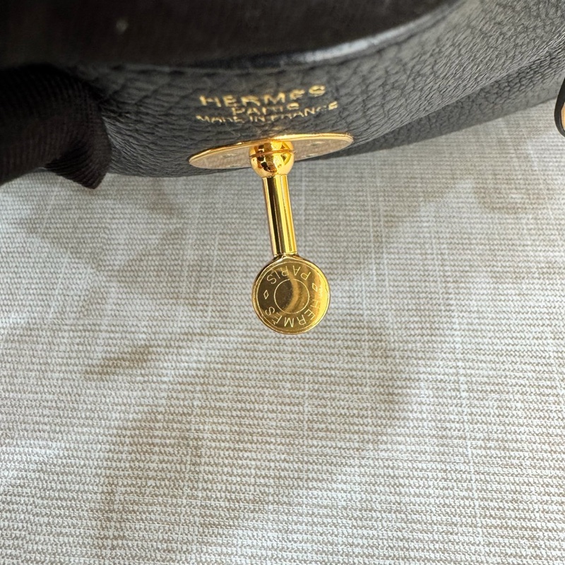 HERMES 愛馬仕Lindy26 黑金 金剛色 D刻-24