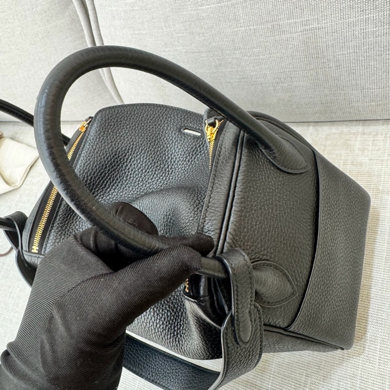 HERMES 愛馬仕Lindy26 黑金 金剛色 D刻-25