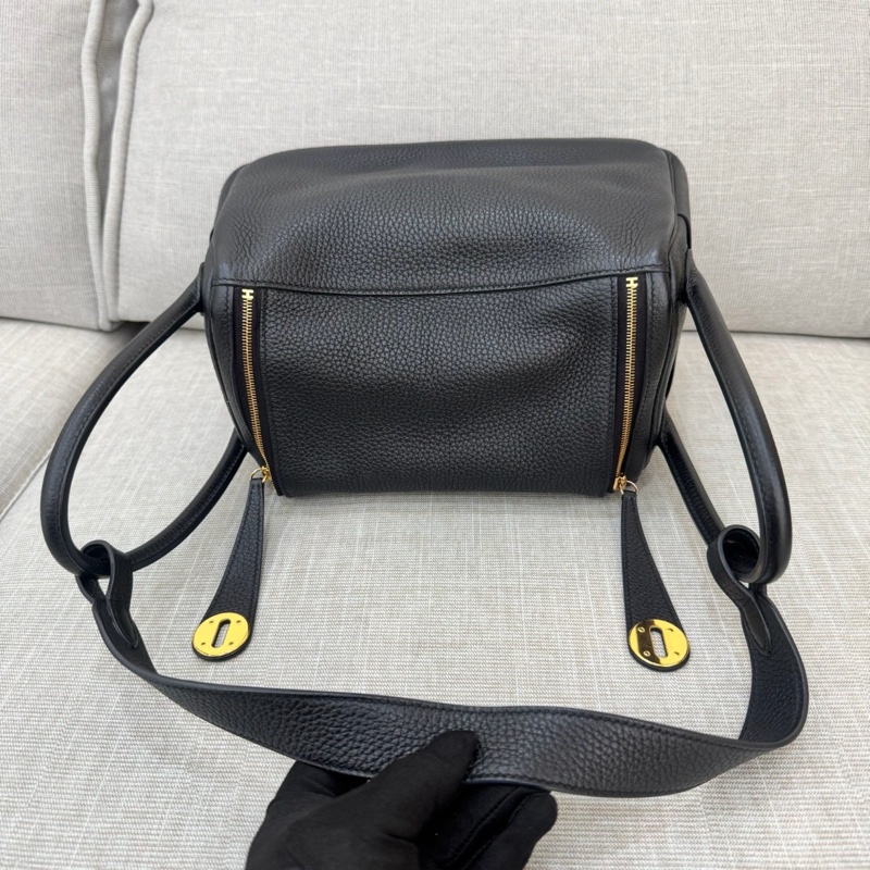 HERMES 愛馬仕Lindy26 黑金 金剛色 D刻-30
